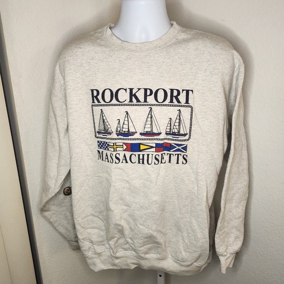 Vintage 1990s Y2K Rockport Massachusetts Crew Neck Sweater XL